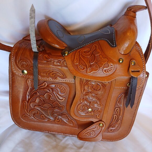 Western Saddle Purse Leather Handbag - Gently used - Picture 2 of 8